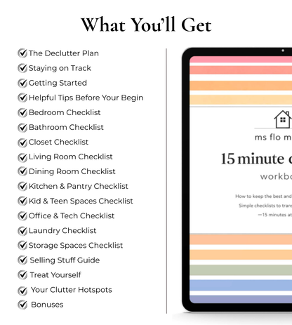 The 15 Minute Declutter Workbook - Digital Download